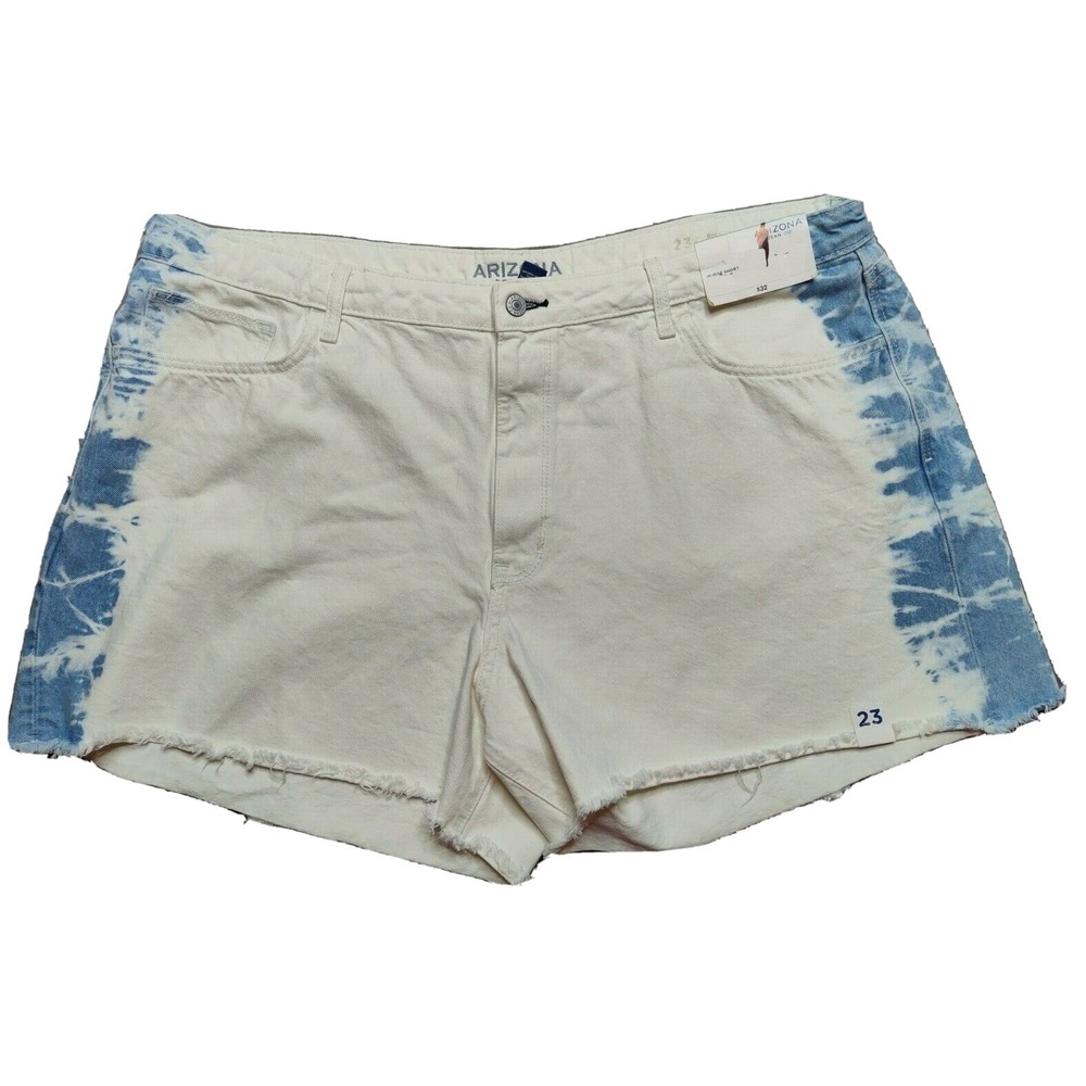 ARIZONA JEANS Juniors Size 23 Tiburon Bleach White Cutoff 4" Denim Shorts NEW